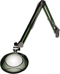 O.C. White - 43 Inch, Spring Suspension, Clamp on, LED, Racing Green, Magnifying Task Light - 8 Watt, 7.5 and 15 Volt, 2x Magnification, 5 Inch Long - Apex Tool & Supply