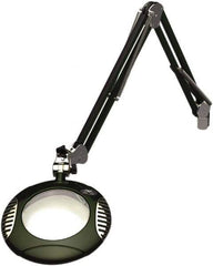 O.C. White - 43 Inch, Spring Suspension, Clamp on, LED, Racing Green, Magnifying Task Light - 8 Watt, 7.5 and 15 Volt, 2x Magnification, 6 Inch Long - Apex Tool & Supply