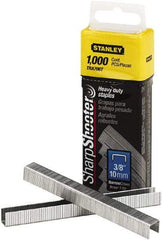 Stanley Bostitch - 0.38" Leg Length, Steel Staple Gun Staples - 80 Sheet Capacity, For Use with Stanley TR150 - Apex Tool & Supply