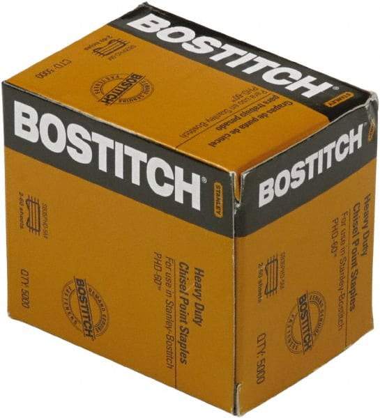 Stanley Bostitch - 0.38" Leg Length, Steel Heavy Duty Stapler Staples - 60 Sheet Capacity, For Use with Bostitch PHD-60 - Apex Tool & Supply