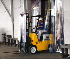 Clearway Door - 10' Door Width x 8' Door Height Flexible PVC Low Temperature/Ribbed Strip Door Kit - 8" Strip Width x 0.072" Strip Thickness, Clear, 50% Overlap - Apex Tool & Supply