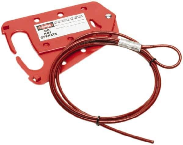 Ability One - Single Jaw, 1" Jaw Diam, 1 Padlick, Steel Lockout Hasp - Scissor Action, Red - Apex Tool & Supply