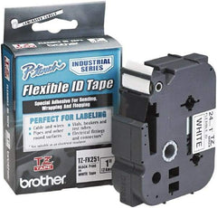 Brother - 1" Wide x 314.4" Long, White Plastic/Paper Tape Cassette - For Label Maker - Apex Tool & Supply