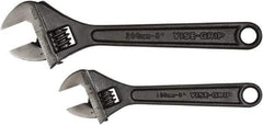 Irwin - 2 Piece, 6" to 8", Adjustable Wrench Set - Inch Measurement Standard, Black Finish - Apex Tool & Supply