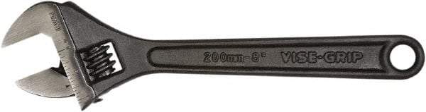 Irwin - 1-1/8" Jaw Capacity, 8" Standard Adjustable Wrench - Chrome Vanadium Steel, Black Finish - Apex Tool & Supply