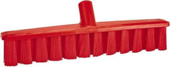 Vikan - 15.25" Combo Duty Polyester Push Broom - 1-7/8" Bristle Length, Plastic Block, European Threaded Handle Connection, Handle Sold Separately - Apex Tool & Supply