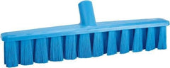 Vikan - 15.25" Combo Duty Polyester Push Broom - 1-7/8" Bristle Length, Plastic Block, European Threaded Handle Connection, Handle Sold Separately - Apex Tool & Supply