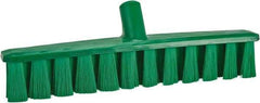 Vikan - 15.25" Combo Duty Polyester Push Broom - 1-7/8" Bristle Length, Plastic Block, European Threaded Handle Connection, Handle Sold Separately - Apex Tool & Supply