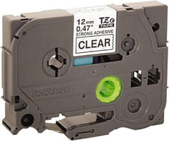 Brother - 1/2" Wide x 314.4" Long, Clear Plastic/Paper Tape Cassette - For Label Maker - Apex Tool & Supply