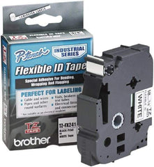Brother - 3/4" Wide x 314.4" Long, White Plastic/Paper Tape Cassette - For Label Maker - Apex Tool & Supply