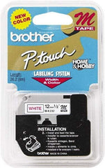 Brother - 1/2" Wide, White Tape Cassette - For Label Maker - Apex Tool & Supply