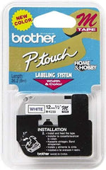 Brother - 1/2" Wide, White Tape Cassette - For Label Maker - Apex Tool & Supply