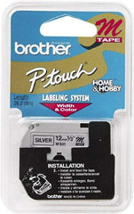 Brother - 1/2" Wide, Silver Tape Cassette - For Label Maker - Apex Tool & Supply