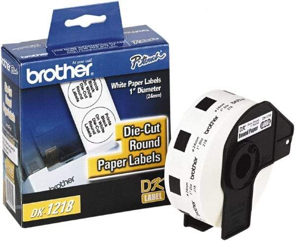 Brother - 15/16" Wide x 1" Long, White Paper Multi-Purpose Label - For Label Maker - Apex Tool & Supply