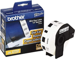 Brother - 1/2" Wide x 1/2" Long, White Paper Multi-Purpose Label - For Label Maker - Apex Tool & Supply
