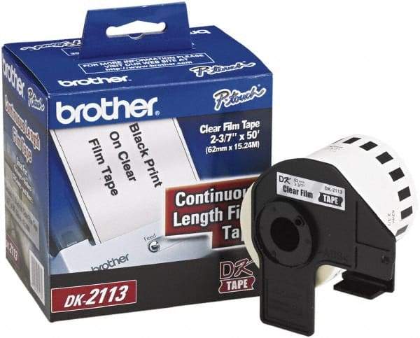 Brother - 2-7/16" Wide x 600" Long, Clear Film Tape Cassette - For Label Maker - Apex Tool & Supply