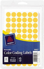 AVERY - 1/2" Wide x 1/2" Long, Neon Orange Paper Color Coding Labels - For Handwrite Only - Apex Tool & Supply