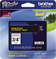 Brother - 3/4" Wide, Black Tape Cassette - For Label Maker - Apex Tool & Supply