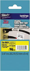 Brother - 1/2" Wide, Yellow Tape Cassette - For Label Maker - Apex Tool & Supply