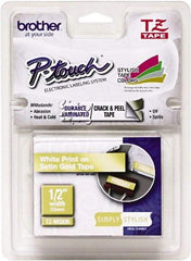 Brother - 1/2" Wide, Gold Tape Cassette - For Label Maker - Apex Tool & Supply
