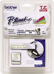 Brother - 1/2" Wide, Silver Tape Cassette - For Label Maker - Apex Tool & Supply