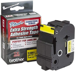 Brother - 1-1/2" Wide, Yellow Tape Cassette - For Label Maker - Apex Tool & Supply