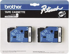 Brother - 3/8" Wide x 300" Long, Black Tape Cassette - For Label Maker - Apex Tool & Supply