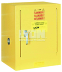 Piggyback Storage Cabinet - #5470 - 17 x 18 x 22" - 4 Gallon - w/one shelf, 1-door manual close - Yellow Only - Apex Tool & Supply