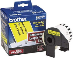 Brother - 2.4286" Wide x 600" Long, Yellow Film Label Tape - For PC Label Printers - Apex Tool & Supply