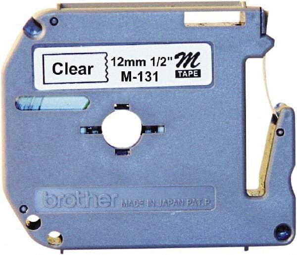 Brother - 1/2" Wide, Clear Label Tape - For Label Maker - Apex Tool & Supply