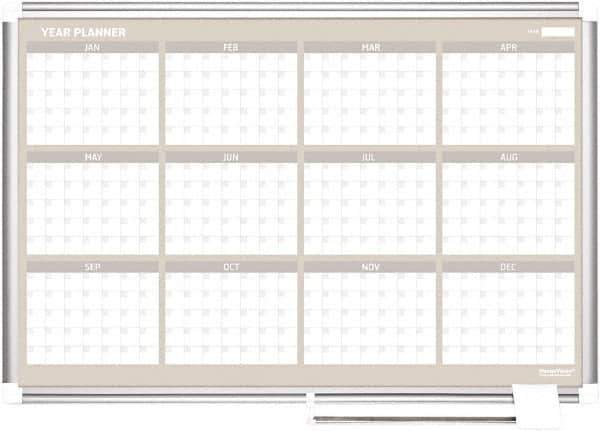 MasterVision - 36" High x 48" Wide Magnetic Dry Erase Calendar - Steel - Apex Tool & Supply