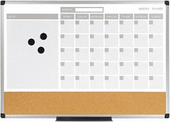 MasterVision - 18" High x 24" Wide Combination, Bulletin/Magnetic Dry Erase Calendar - Steel - Apex Tool & Supply