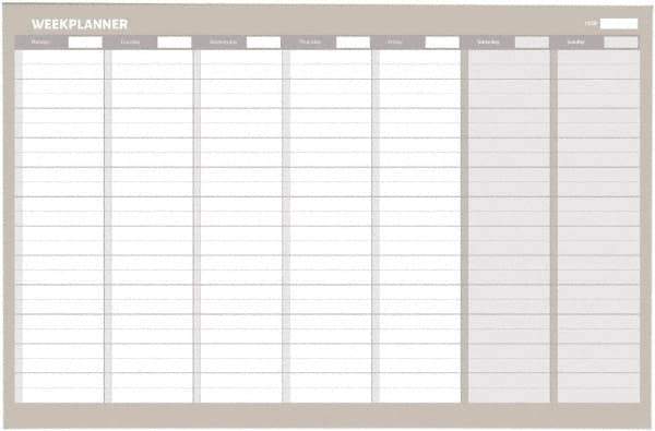 MasterVision - 24" High x 36" Wide Magnetic Dry Erase Calendar - Steel - Apex Tool & Supply