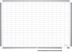 MasterVision - 48" High x 72" Wide Magnetic Dry Erase Calendar - Porcelain/Steel - Apex Tool & Supply