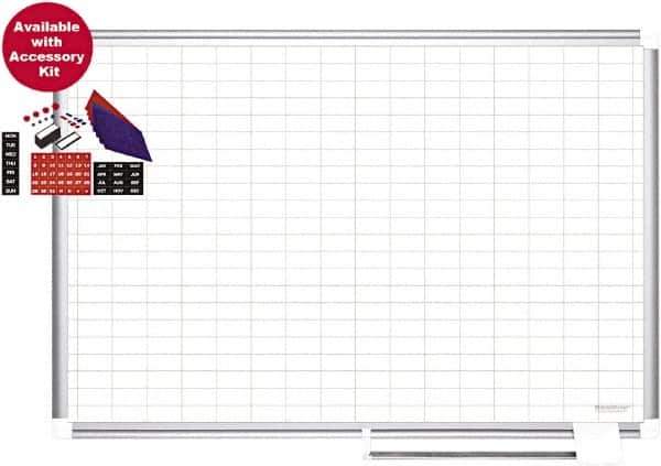 MasterVision - 24" High x 24" Wide Magnetic Dry Erase Calendar - Steel - Apex Tool & Supply