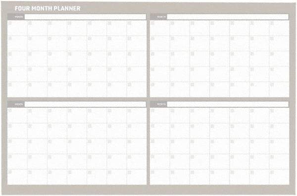 MasterVision - 24" High x 36" Wide Magnetic Dry Erase Calendar - Steel - Apex Tool & Supply