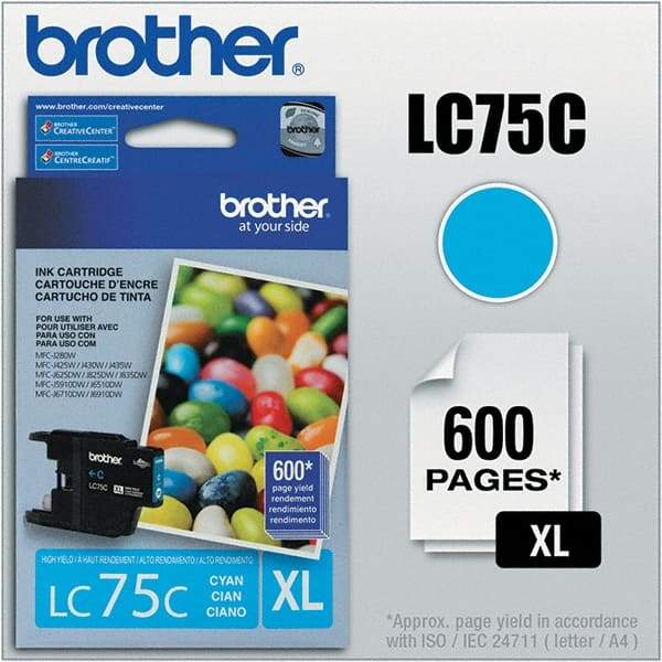 Brother - Cyan Ink Cartridge - Use with Brother MFC-J280W, J425W, J430W, J435W, J5910DW, J625DW, J6510DW, J6710DW, J6910DW, J825DW, J835DW - Apex Tool & Supply