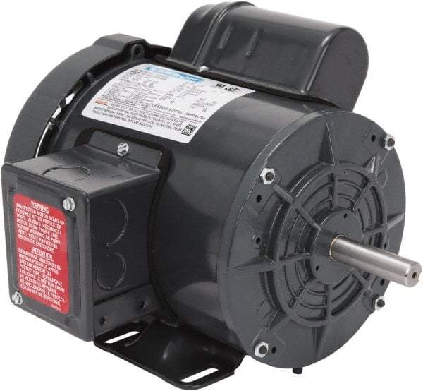 Leeson - 3/4 Max hp, 1,800 Max RPM, Capacitor Start Electric AC DC Motor - 115-208/230 V Input, Single Phase, 56 Frame, Rigid Base Mount, TEFC Enclosure - Apex Tool & Supply