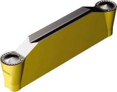 Sandvik Coromant - J2N123x2 RM 6mm Cutting Width Carbide Grooving Insert - 22.2mm Max Depth of Cut, Neutral, 3mm Corner Radius, TiCN/Al2O3/TiN Finish - Apex Tool & Supply
