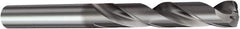 Sandvik Coromant - 6.1mm 140° Spiral Flute Solid Carbide Screw Machine Drill Bit - TiAlN Finish, Right Hand Cut, 1.3386" Flute Length, 3.1102" OAL, Split Point, Straight Shank, Through Coolant - Apex Tool & Supply