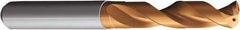 Sandvik Coromant - 12.4mm 140° Solid Carbide Jobber Drill - TiAlN Finish, Right Hand Cut, Spiral Flute, Straight Shank, 4.2126" OAL, Split Point - Apex Tool & Supply