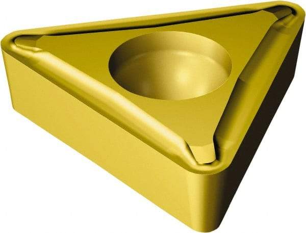 Sandvik Coromant - TCMT1.21.20 UF Grade 235 Carbide Turning Insert - TiCN/TiN Finish, 60° Triangle, 5/32" Inscr Circle, 5/64" Thick, 0.2mm Corner Radius - Apex Tool & Supply
