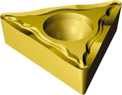 Sandvik Coromant - TCMT1.81.51 UM Grade 235 Carbide Turning Insert - TiCN/TiN Finish, 60° Triangle, 7/32" Inscr Circle, 3/32" Thick, 1/64" Corner Radius - Apex Tool & Supply