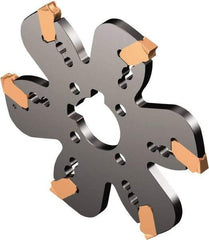 Sandvik Coromant - 0.1969" Cutting Width, 1.1811" Depth of Cut, 100mm Cutter Diam, 0.8661" Hole Diam, Indexable Slotting Cutter - 0.8661" Shank Diam, QD..X Toolholder, Right Hand Cutting Direction - Apex Tool & Supply