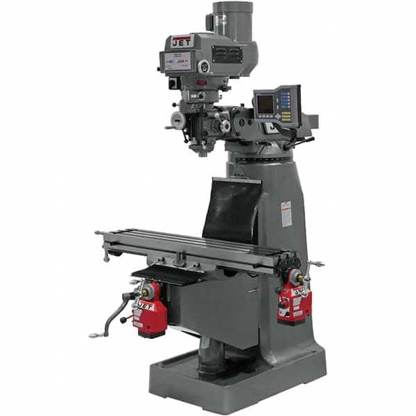 Jet - 49 x 9" 230V Variable Speed Pulley Control 3 Phase Knee Milling Machine - Apex Tool & Supply