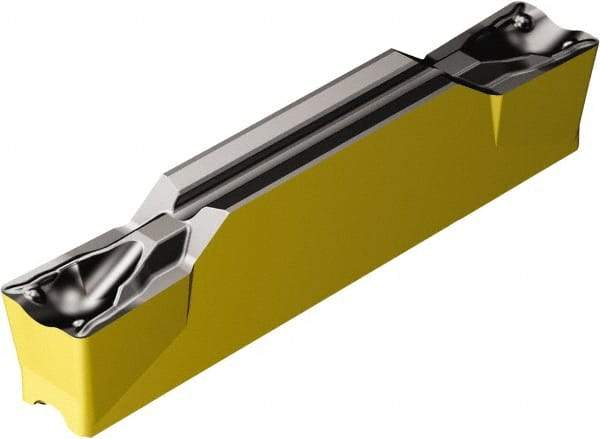 Sandvik Coromant - J2N123x2 TF Grade 4325, 5mm Cutting Width Carbide Grooving Insert - 23.3mm Max Depth of Cut, Neutral, 0.4mm Corner Radius, TiCN/Al2O3/TiN Finish - Apex Tool & Supply