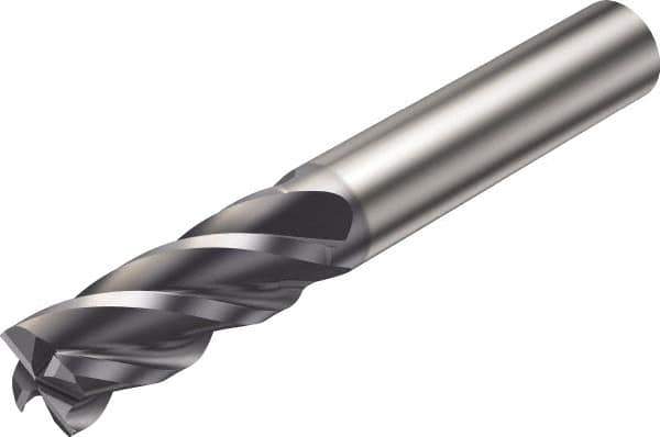 Sandvik Coromant - 8mm, 4 Flute, Single End, Solid Carbide, Corner Chamfer End Mill - 63mm OAL, Right Hand Flute, 18mm LOC, Right Hand Cut - Apex Tool & Supply