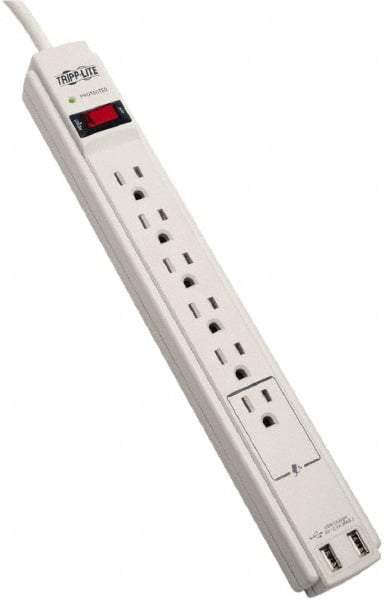 Tripp-Lite - 6 Outlets, 120 VAC15 Amps, 6' Cord, Power Outlet Strip - Floor, Keyhole Mount, 5-15 NEMA Configuration, 13" Strip - Apex Tool & Supply