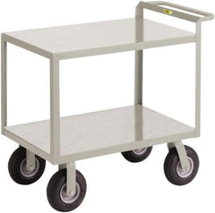 Little Giant - 1,200 Lb Capacity, 24" Wide x 41-1/2" Long x 34" High Shelf Cart - 2 Shelf, Steel, 2 Rigid/2 Swivel Casters - Apex Tool & Supply