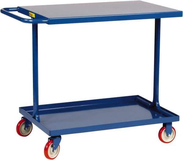 Little Giant - 600 Lb Capacity, 18" Wide x 29-1/2" Long x 35" High Shelf Cart - 2 Shelf, Steel, 2 Rigid/2 Swivel Casters - Apex Tool & Supply